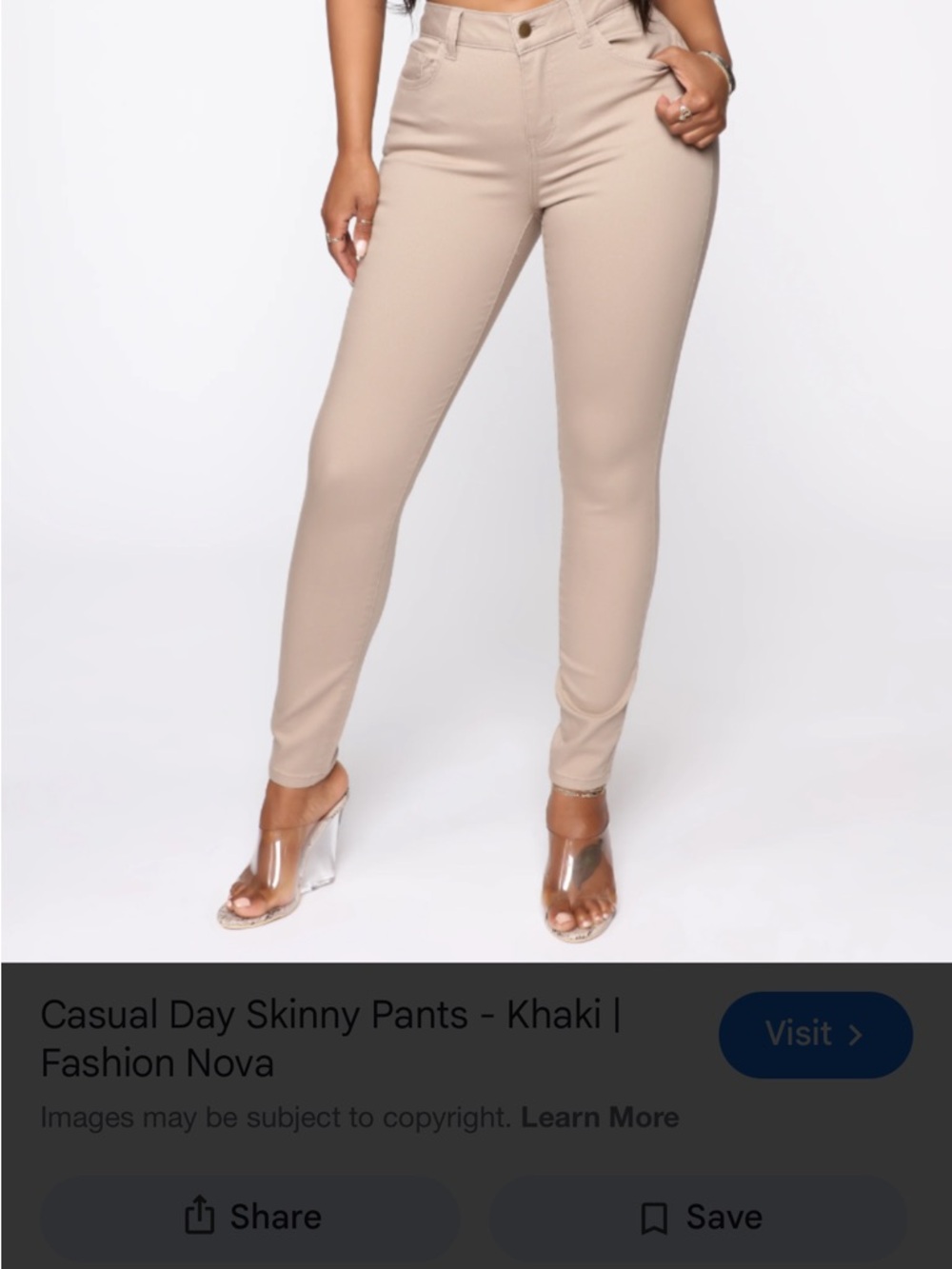 Fashion Nova Beige High-Rise Skinny Pants